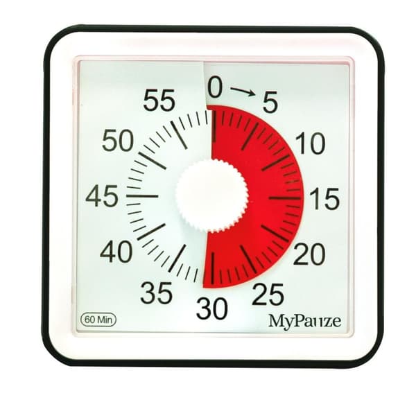 Timer Koncentrationsklocka 8x8cm svart