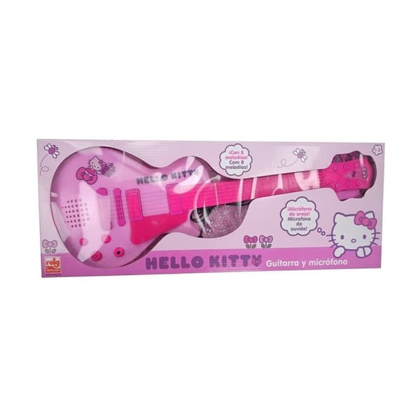 Gitarr för barn Hello Kitty Elektronik Mikrofon Rosa