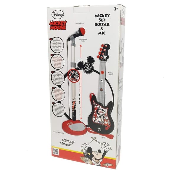 Musikset Mickey Mouse Mikrofon Gitarr för barn