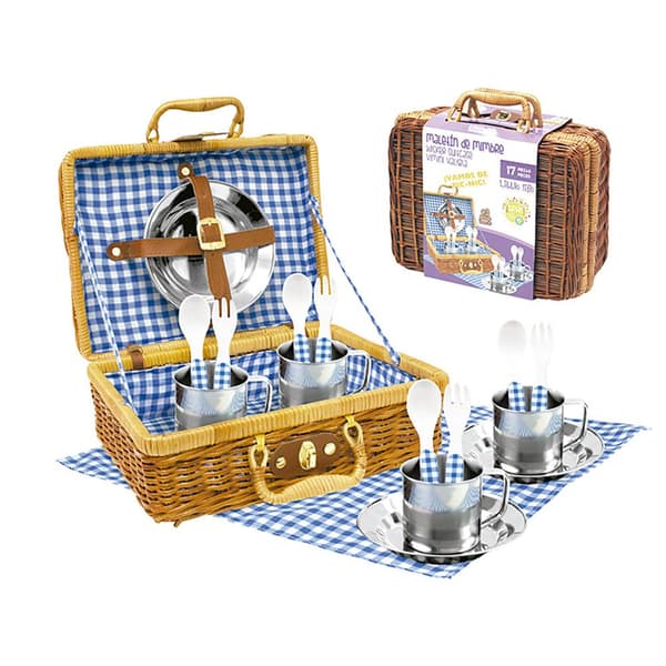 Tachan I Flettet Kurv Set Picnic Vichy Gylden 3-6 Years