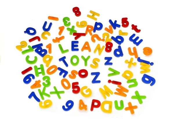 Magnetic Letters and Numbers in a Jar Alphabet of 78 Elements