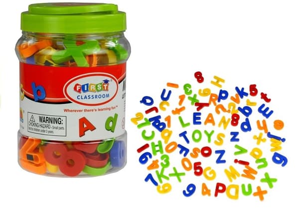 Magnetic Letters and Numbers in a Jar Alphabet of 78 Elements