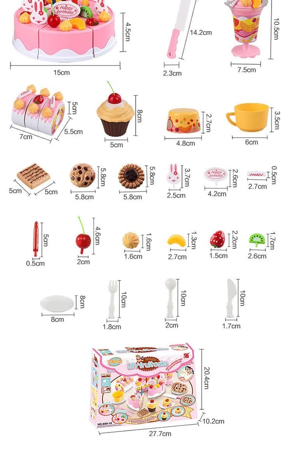RoGer Interactive Birthday CAKE with 75 Items