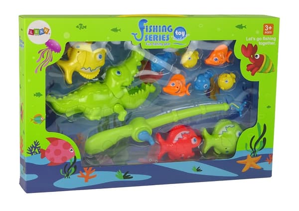 Large Fishing Set with fishing rod Let's Go Fishing ! 11 elements