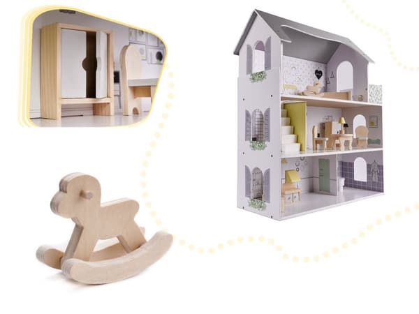 RoGer Wooden Doll House 70cm