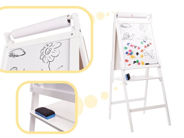 RoGer XXL Two-sided Chalk and Magnetic Wooden Board + Educational accessories