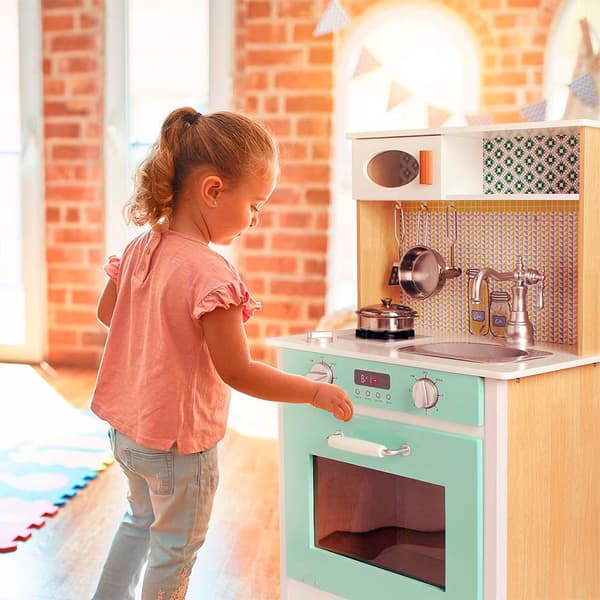 Deqube Træ Køkken Modul 1 Blå 3-6 Years