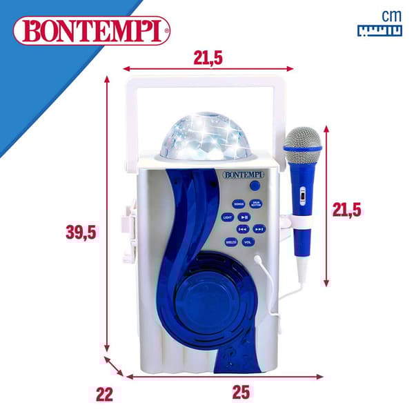 Bontempi Elektrisk Karaoke Højttaler Med Micro Wireless Transparent