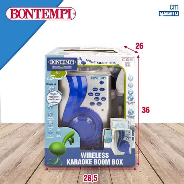 Bontempi Elektrisk Karaoke Højttaler Med Micro Wireless Transparent