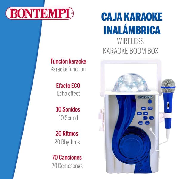 Bontempi Elektrisk Karaoke Højttaler Med Micro Wireless Transparent