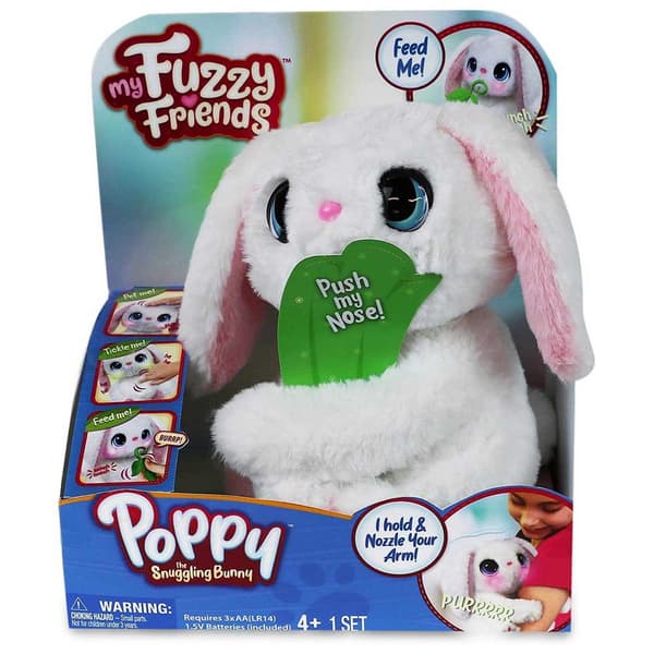 Famosa My Fuzzy Friends Poppy Snuggling Bunny Valkoinen