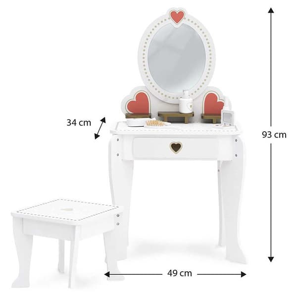 Robin Cool Sminkebord I Træ Til Børn Montessori Method Beauty Center Transparent 3 Years