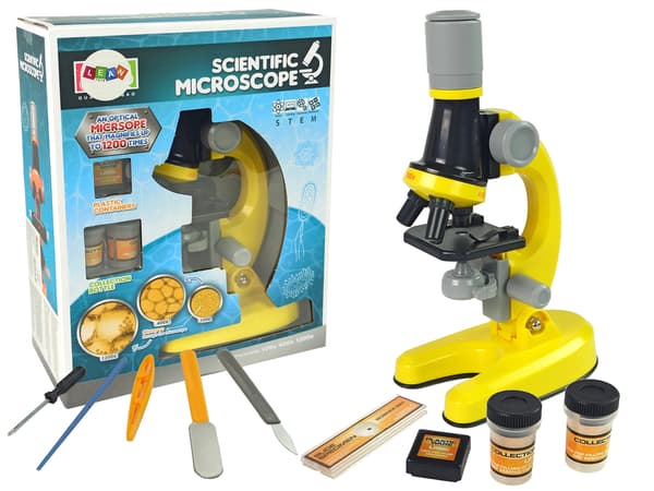 Mikroskop för Scientist Educational Set Gul 100x 400x 1200x