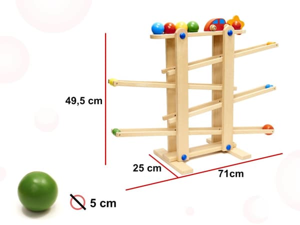 Montessori XXL kuglebane i træ