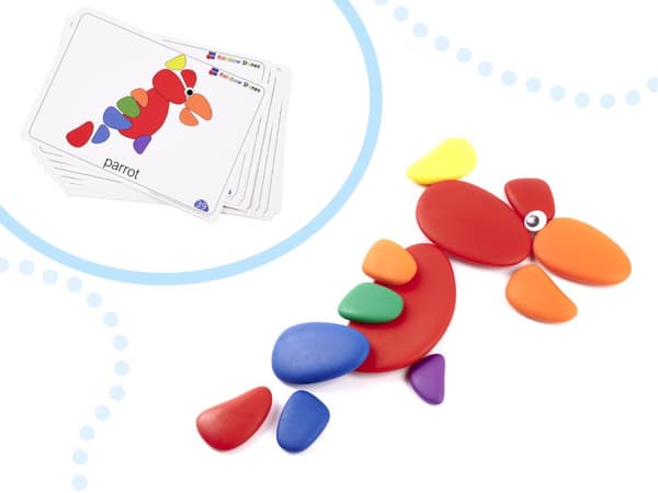 Kreativa färgglada småsten Montessori pussel