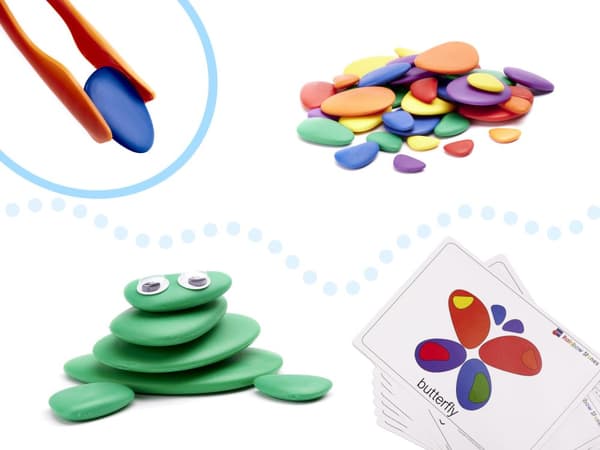 Kreativa färgglada småsten Montessori pussel