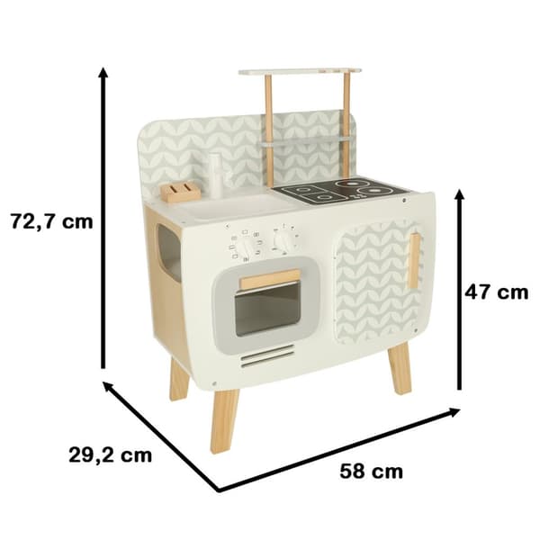 Træ børnekøkken MDF LULILO RETRO tilbehør 73cm