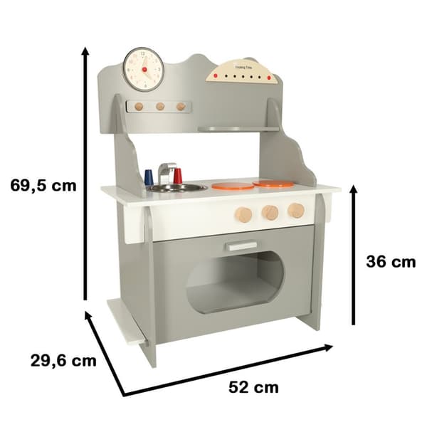Barnkök trä MDF ugnsgrytor tillbehör 70cm
