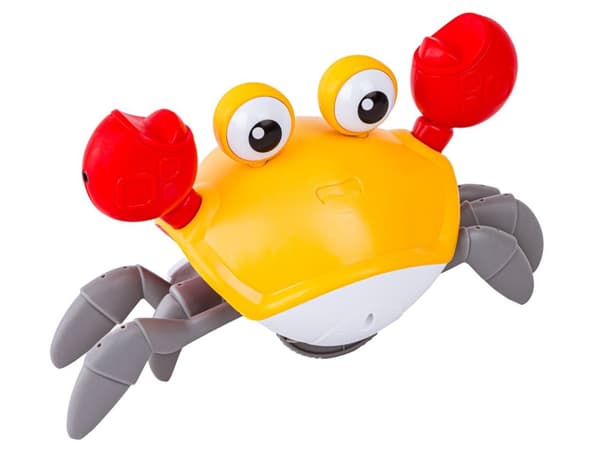 Runaway Crawling Crab, Interaktivt Legetøj, Lyser op, Spiller Melodier Robot GUL