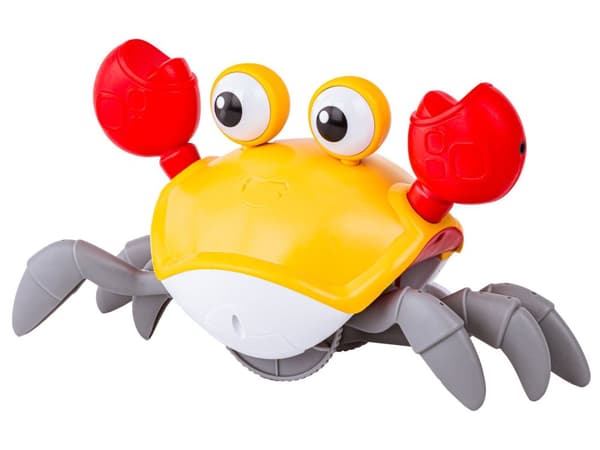 Runaway Crawling Crab, Interaktivt Legetøj, Lyser op, Spiller Melodier Robot GUL