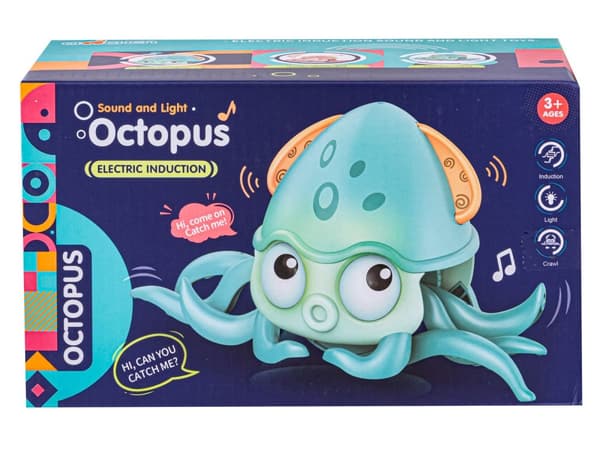 Runaway Crawling Octopus, Interaktivt legetøj, Lyser op, Spiller Melodier Robot ORANGE