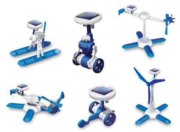 Solar robots 6in1 - Solar Kit - vindmølle, helikopter, bil, robot
