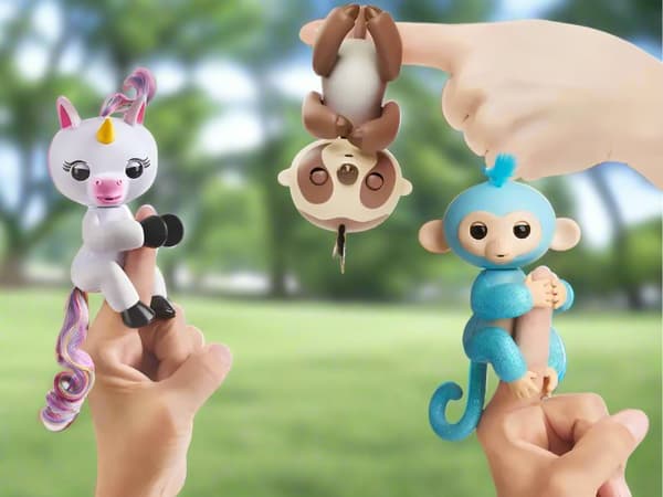 2 Pack  Fingerfun  Interactive Various Coloured Monkeys Unicorns sloths