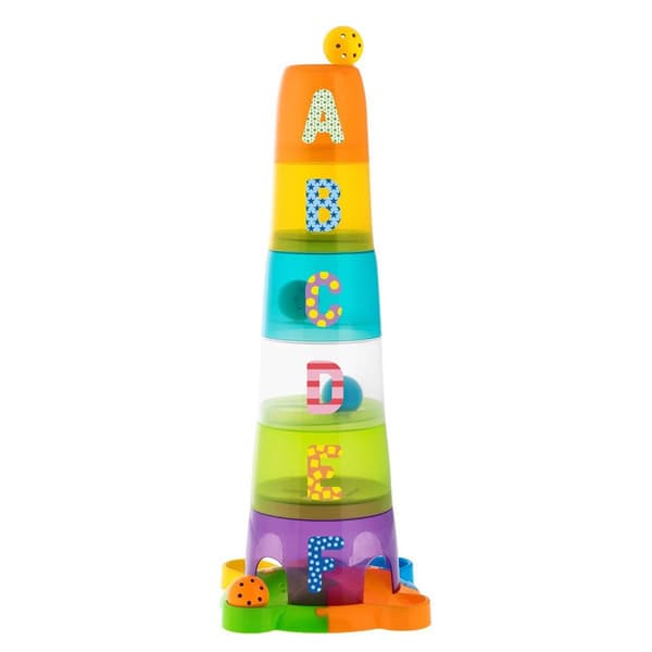 Chicco Tårnpyramide Med Apilable Super 6 Terninger Og 4 Bolde 30x62x30 Cm