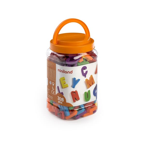 Miniland Magnetiske Store Bogstaver 308 Enheder Flerfarvet