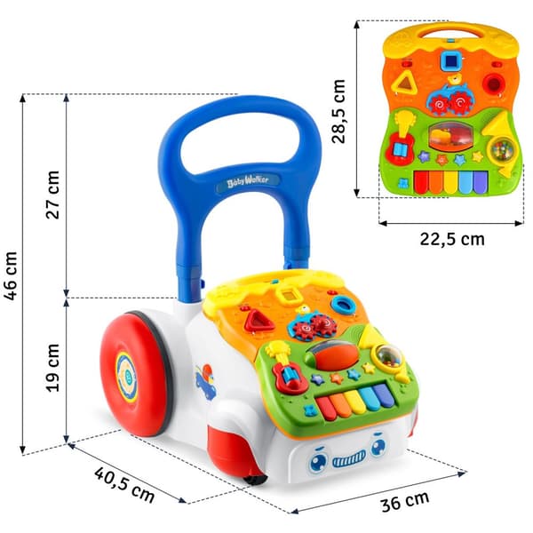 Opetuskävelijä musiikilla 2in1 RK-744 Ricokids valkoinen