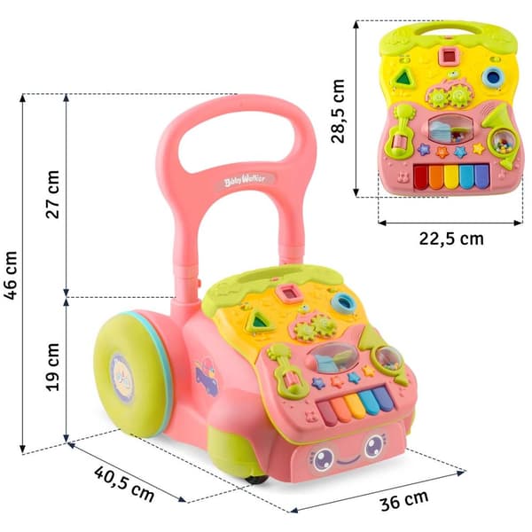 Opettava kävelijä musiikilla 2in1 RK-744 Ricokids pinkki