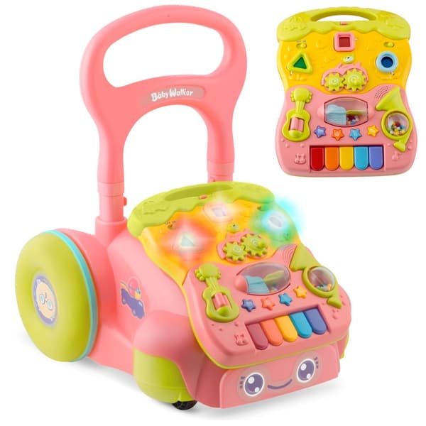 Pædagogisk rollator med musik 2i1 RK-744 Ricokids pink