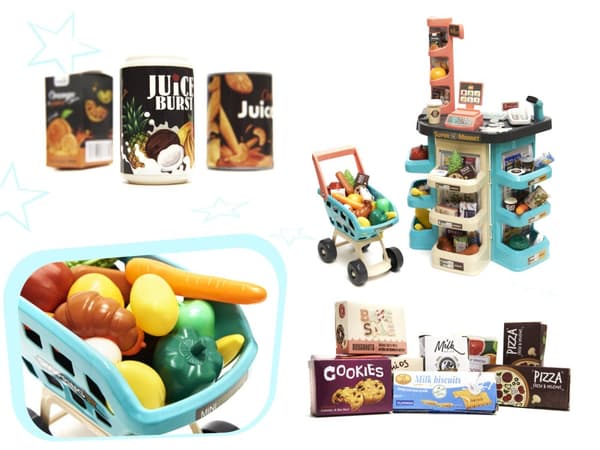 Supermarket butikskassa + myntavagn