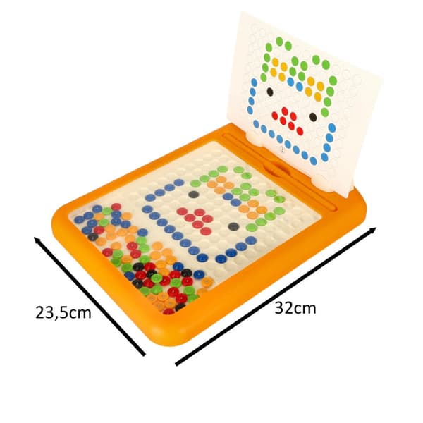 Magnetisk undervisningstavle med stifter til at arrangere 118 prikker
