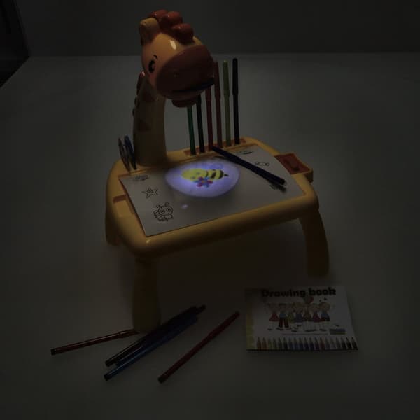 Projektor projektor bord ritbord gul giraff