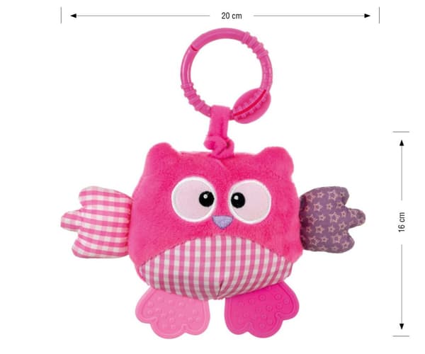 Plys ugle vedhæng - Cutie ugle - 2881 PINK