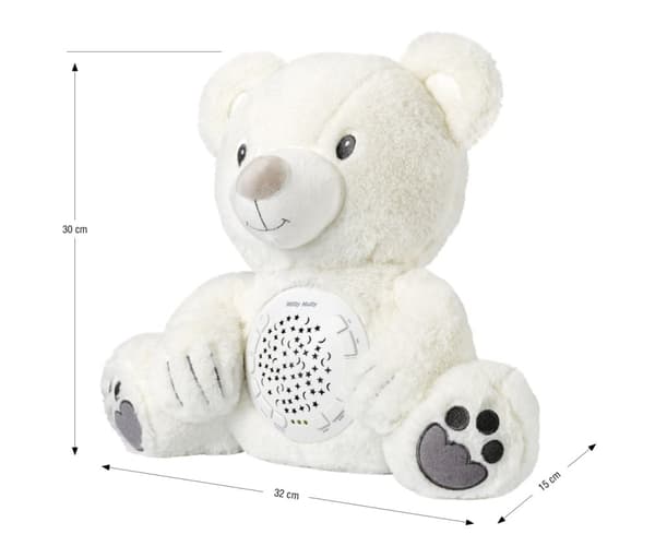 Milly Mally Plys legetøj med Milly Bear projektor