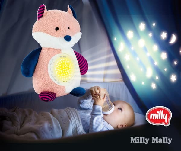 Milly Mally Plys legetøj med Milly Fox projektor