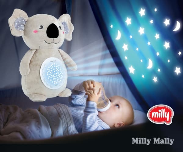 Milly Mally Plys legetøj med Milly Koala projektor