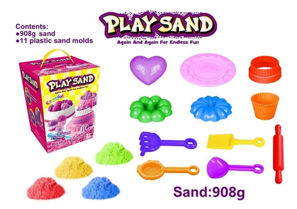 Kinetisk Play Sand, Birthday Cake, 908 g (4 farger)