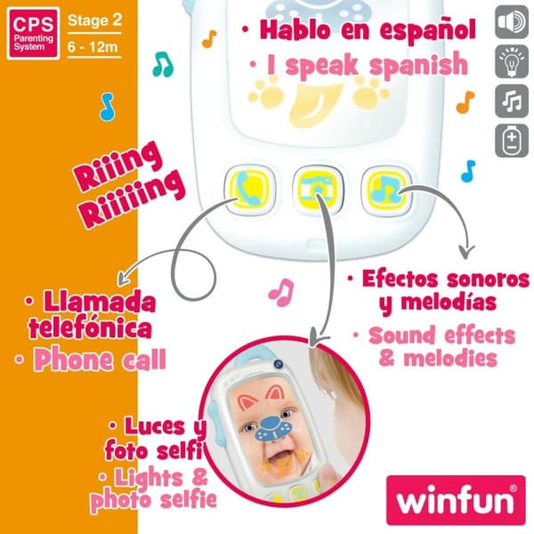 Leksakstelefon Winfun Vit 9 x 15,5 x 3,8 cm (6 antal)