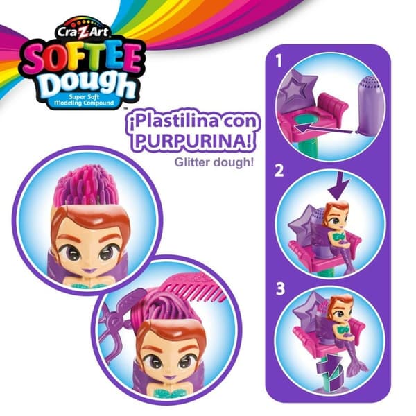 Modellera Spel Cra-Z-Art Softee Dough Hår sirenas (4 antal)