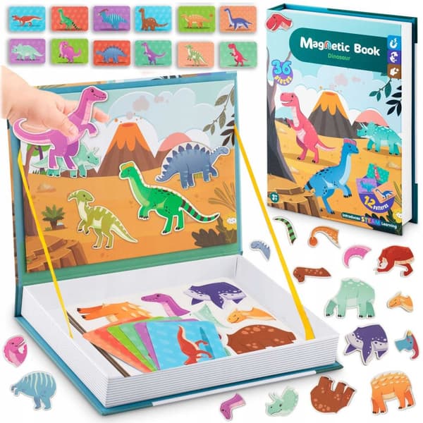 Magneettinen kirja Puzzle Dinosaurs RK-770