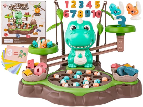 Math Game DINOSAUR Scale + Fishing Dinosaur Catching Learning Counting