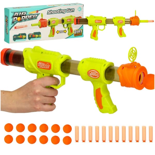 Riffelpistol med 2-i-1 kugler, grøn