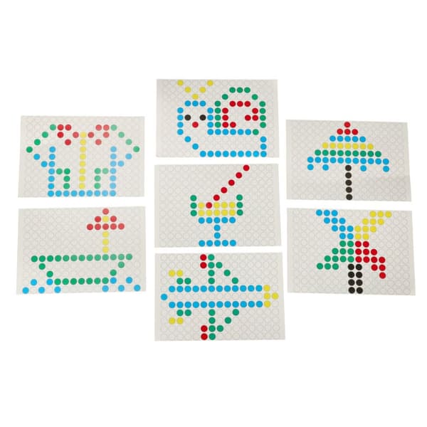 Montessori magneettitaulu, mosaiikki, värikkäitä pisteitä, keltainen, 26 x 26 cm