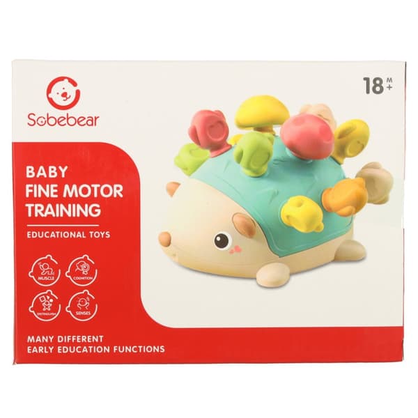 Pædagogisk pindsvin med farverige pigge, Montessori finmotorik