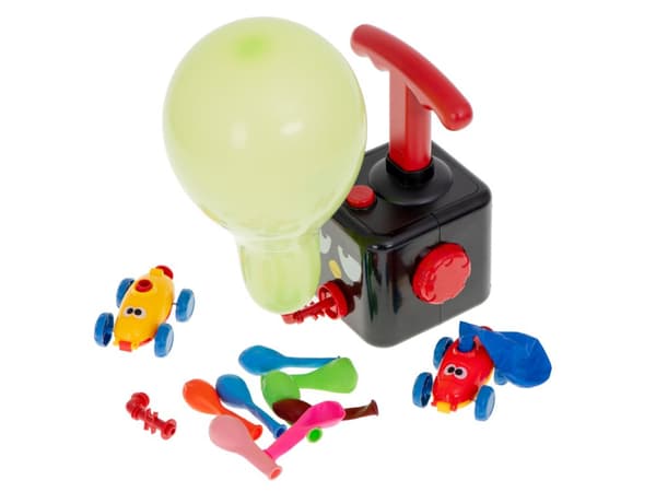 Ballongkastare, aerodynamisk bil, raket, set med 15 element