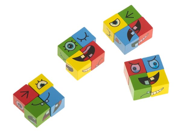 Montessori kreative blokke, udfordringer, ansigtsændrende følelser