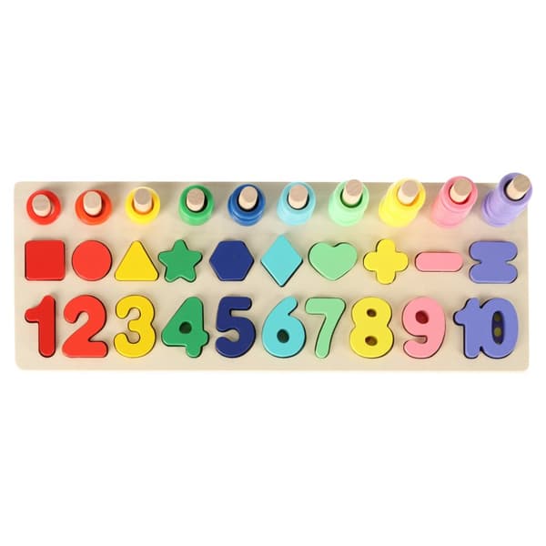 Träkulram, Montessori-siffersorterare, 3in1, 13x36cm